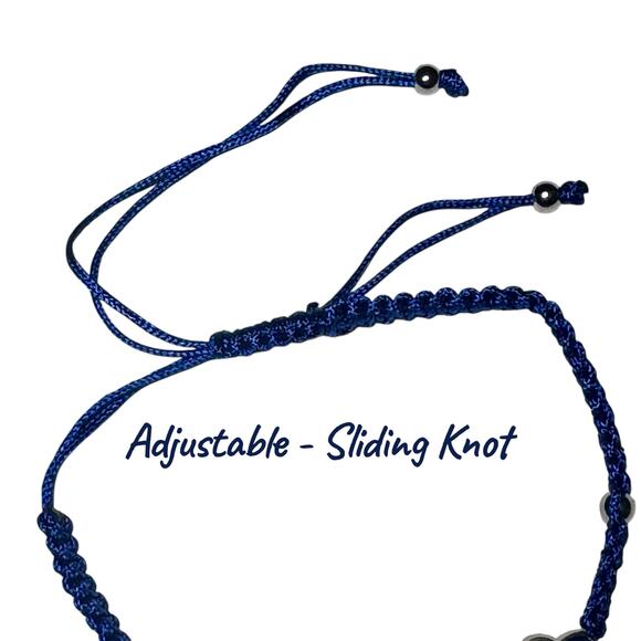 Blue Protection Cross braided Bracelet - Picture 3 of 3